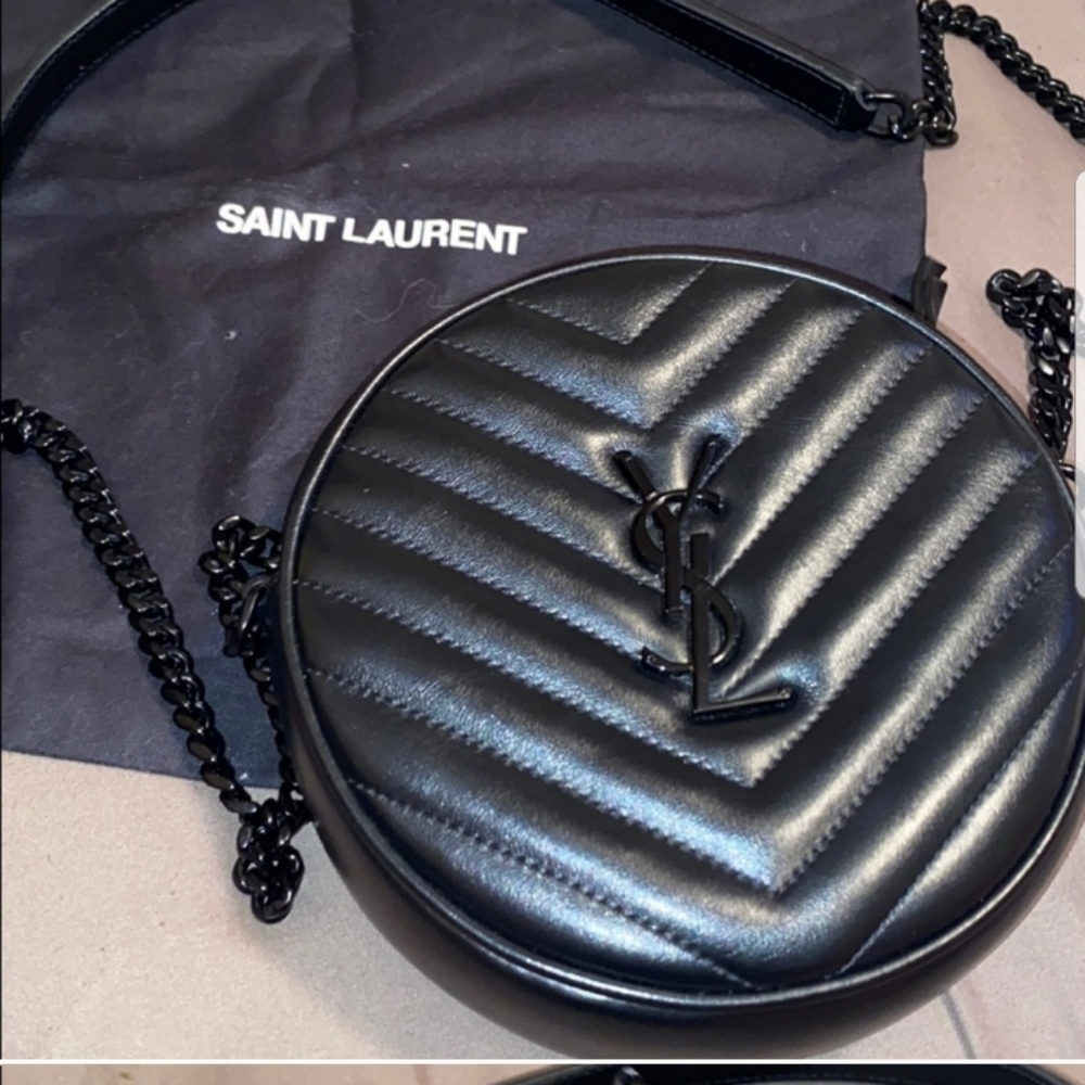 JADE YSL QUILTED GRAIN CROSSBODY ALL BLACK!!!!